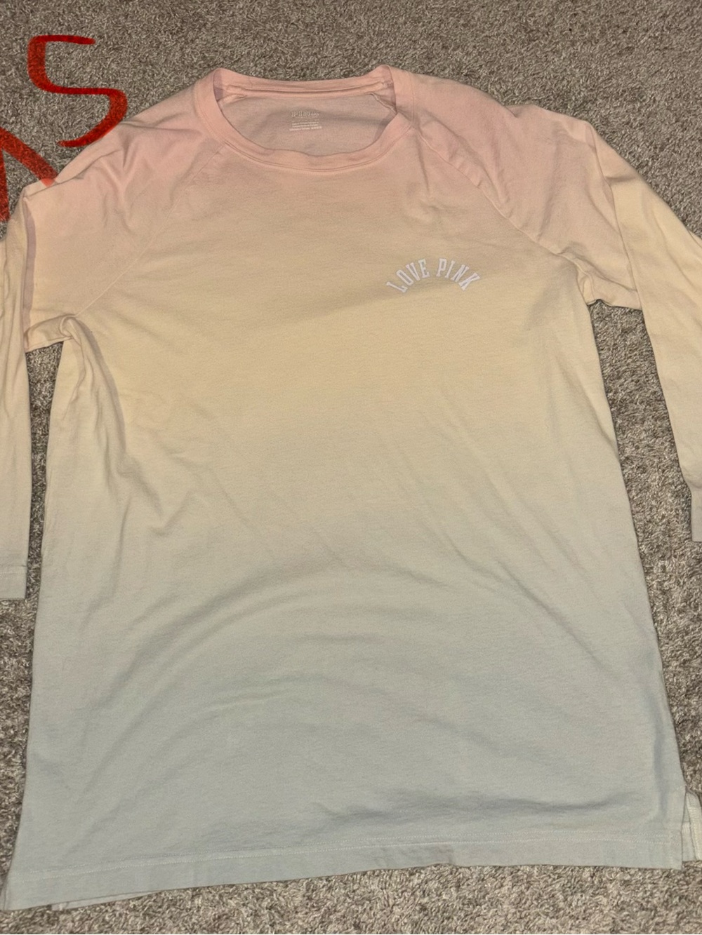 PINK Victoria's Secret Pink-to-Cream Ombre Long-Sleeve Tee